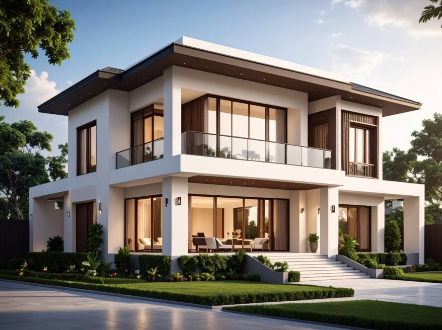 Luxury urban villa with modern design