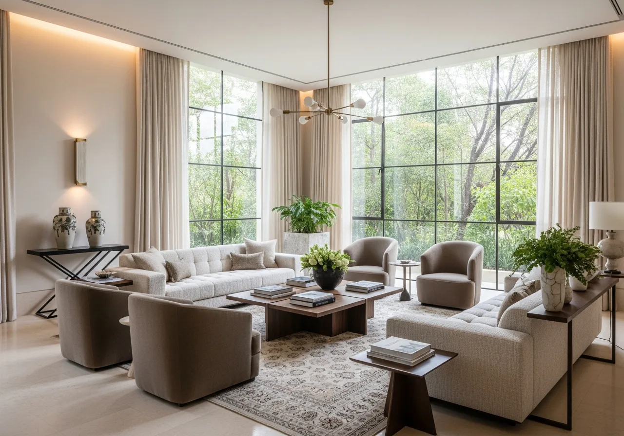 Refined luxury living room interior in a Hyderabad home