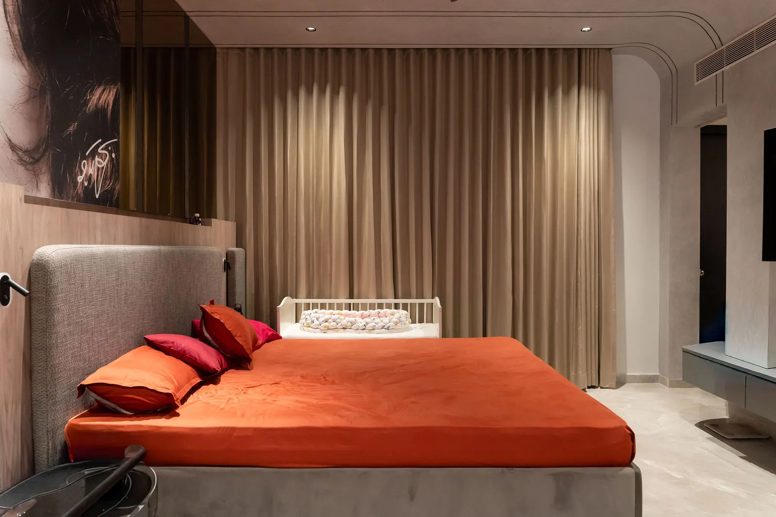 Bedside detail with built-in side storage