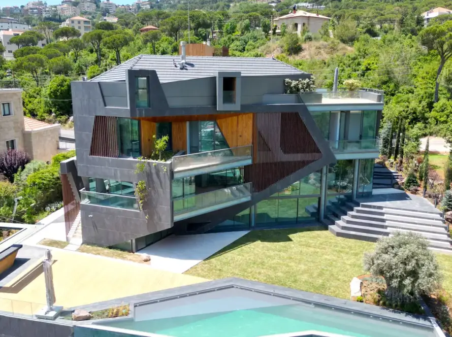 A newly completed house exterior