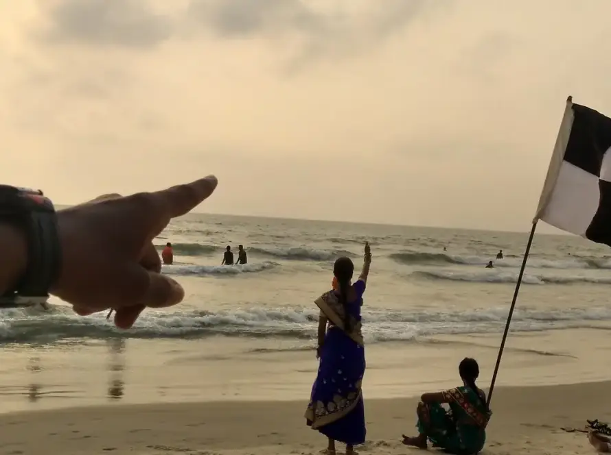 The shoreline at the Salcete coast in South Goa
