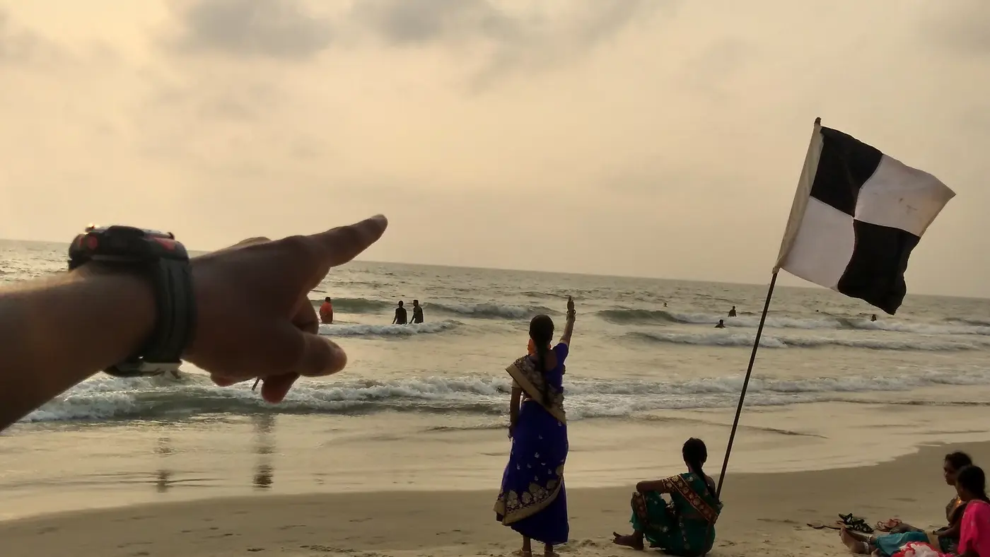 The shoreline at the Salcete coast in South Goa